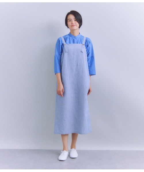 SIPULI（シプリ）の「Slab Yarn Cotton Lawn ピンタックギャザーブラウス（シャツ/ブラウス・レディース・ホワイト/ブルー・2）」の14枚目の写真