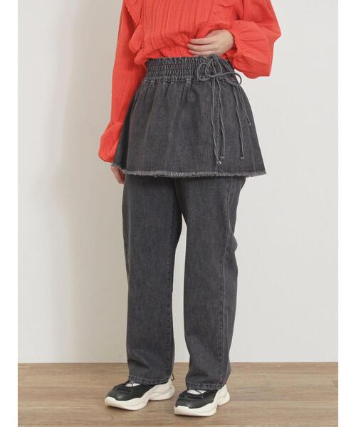 Samansa Mos2（サマンサ モスモス）の「スカートセットデニムパンツ（その他パンツ・レディース・ブラック/ブルー・F）」の4枚目の写真
