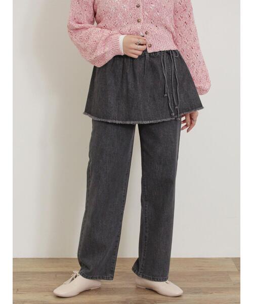 Samansa Mos2（サマンサ モスモス）の「スカートセットデニムパンツ（その他パンツ・レディース・ブラック/ブルー・F）」の9枚目の写真