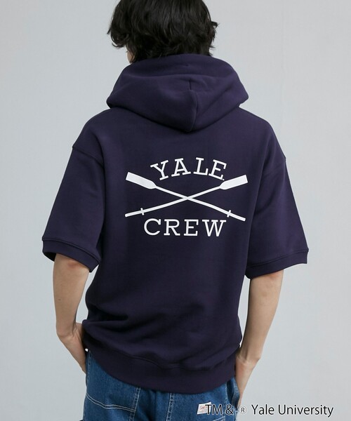 coen（コーエン）の「YALE別注 半袖スウェットパーカー（パーカー・メンズ・ホワイト/ネイビー/コバルトブルー・M/L/XL）」の3枚目の写真