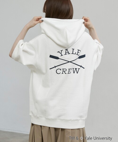 coen（コーエン）の「YALE別注 半袖スウェットパーカー（パーカー・メンズ・ホワイト/ネイビー/コバルトブルー・M/L/XL）」の2枚目の写真