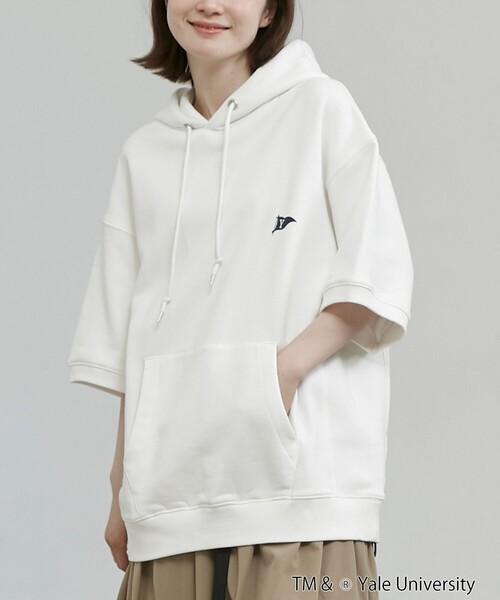 coen（コーエン）の「YALE別注 半袖スウェットパーカー（パーカー・メンズ・ホワイト/ネイビー/コバルトブルー・M/L/XL）」の4枚目の写真