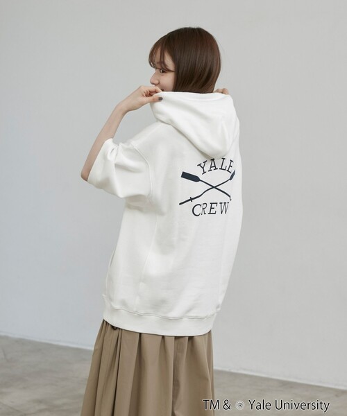 coen（コーエン）の「YALE別注 半袖スウェットパーカー（パーカー・メンズ・ホワイト/ネイビー/コバルトブルー・M/L/XL）」の8枚目の写真