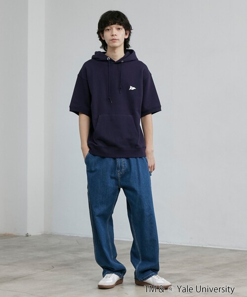 coen（コーエン）の「YALE別注 半袖スウェットパーカー（パーカー・メンズ・ホワイト/ネイビー/コバルトブルー・M/L/XL）」の12枚目の写真