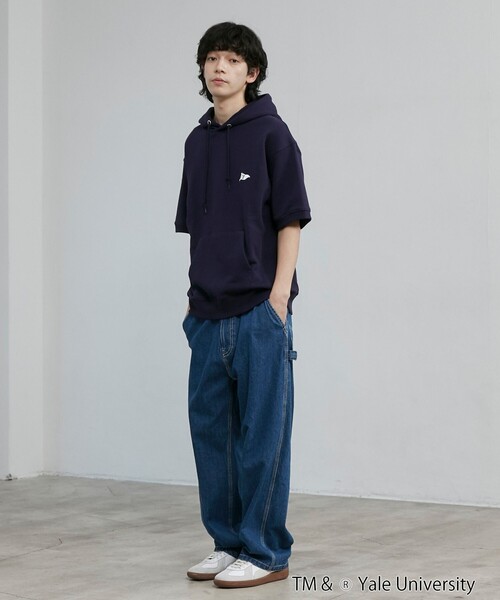 coen（コーエン）の「YALE別注 半袖スウェットパーカー（パーカー・メンズ・ホワイト/ネイビー/コバルトブルー・M/L/XL）」の14枚目の写真