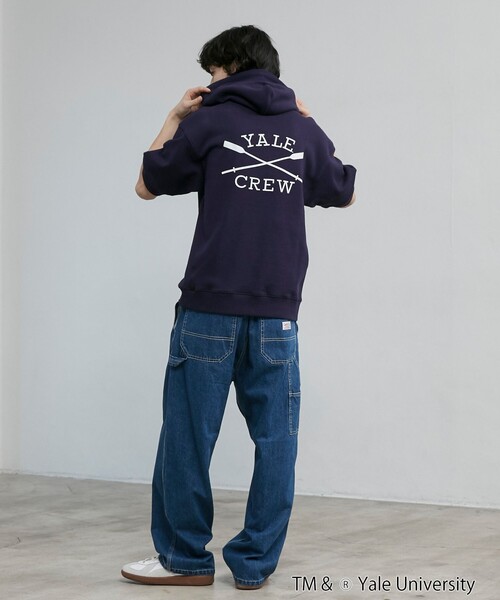 coen（コーエン）の「YALE別注 半袖スウェットパーカー（パーカー・メンズ・ホワイト/ネイビー/コバルトブルー・M/L/XL）」の16枚目の写真