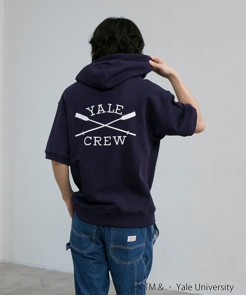 coen（コーエン）の「YALE別注 半袖スウェットパーカー（パーカー・メンズ・ホワイト/ネイビー/コバルトブルー・M/L/XL）」の17枚目の写真