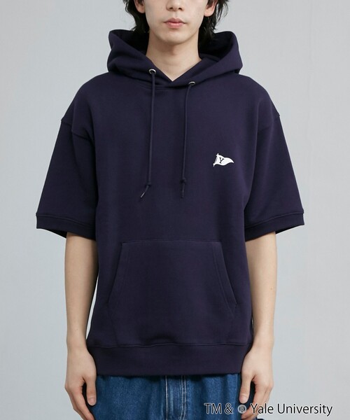 coen（コーエン）の「YALE別注 半袖スウェットパーカー（パーカー・メンズ・ホワイト/ネイビー/コバルトブルー・M/L/XL）」の19枚目の写真