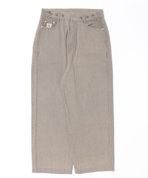 DOUBLE NAME(ダブルネーム)の「【ウエストサイズ調節可能/ユニセックス】ウエスト調節カラーオーバーダイデニムパンツ(デニムパンツ・レディース・グレー/ピンク/ベージュ・FREE)」の16枚目の写真