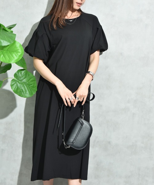 INTERPLANET（インタープラネット）の「【接触冷感】バルーンスリーブカットワンピース（ワンピース・レディース・オレンジ/グレー/ブラック・FREE）」の9枚目の写真