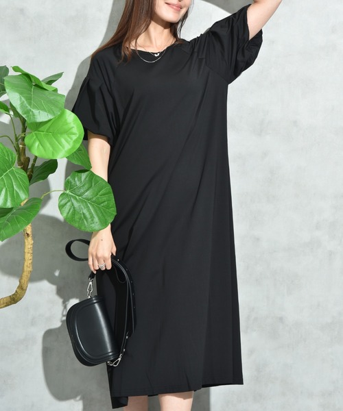 INTERPLANET（インタープラネット）の「【接触冷感】バルーンスリーブカットワンピース（ワンピース・レディース・オレンジ/グレー/ブラック・FREE）」の12枚目の写真