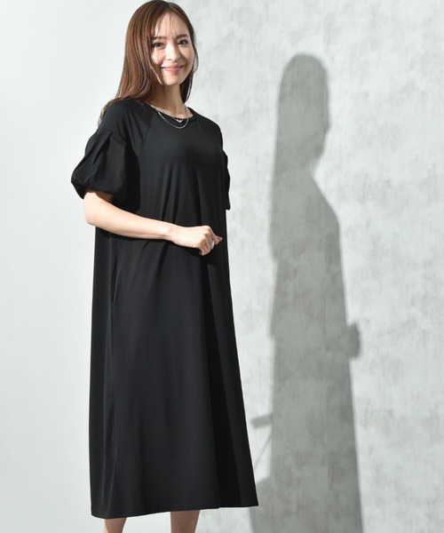 INTERPLANET（インタープラネット）の「【接触冷感】バルーンスリーブカットワンピース（ワンピース・レディース・オレンジ/グレー/ブラック・FREE）」の5枚目の写真