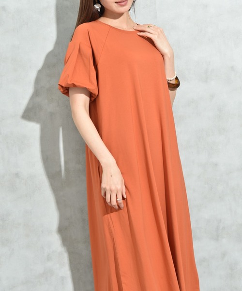 INTERPLANET（インタープラネット）の「【接触冷感】バルーンスリーブカットワンピース（ワンピース・レディース・オレンジ/グレー/ブラック・FREE）」の21枚目の写真