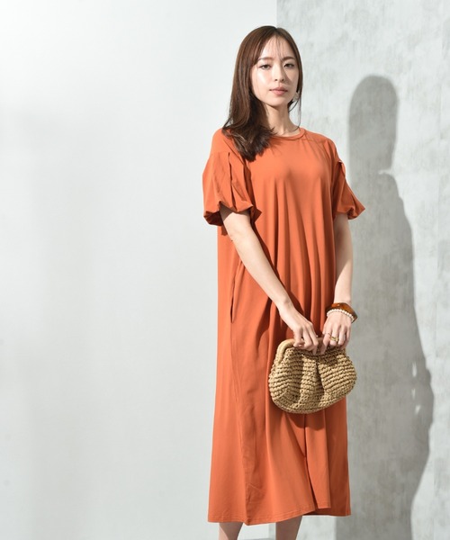 INTERPLANET（インタープラネット）の「【接触冷感】バルーンスリーブカットワンピース（ワンピース・レディース・オレンジ/グレー/ブラック・FREE）」の15枚目の写真