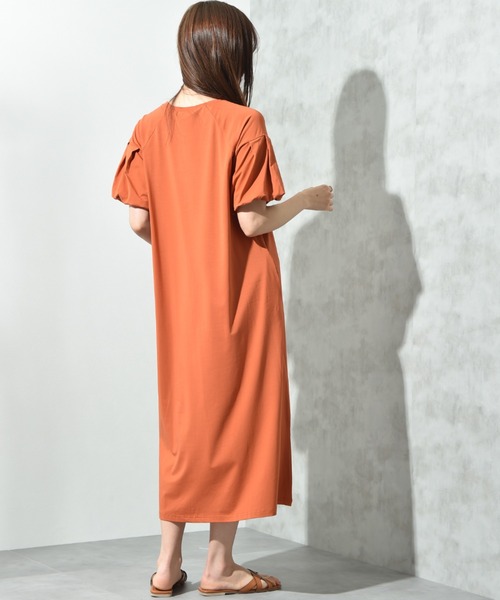 INTERPLANET（インタープラネット）の「【接触冷感】バルーンスリーブカットワンピース（ワンピース・レディース・オレンジ/グレー/ブラック・FREE）」の17枚目の写真