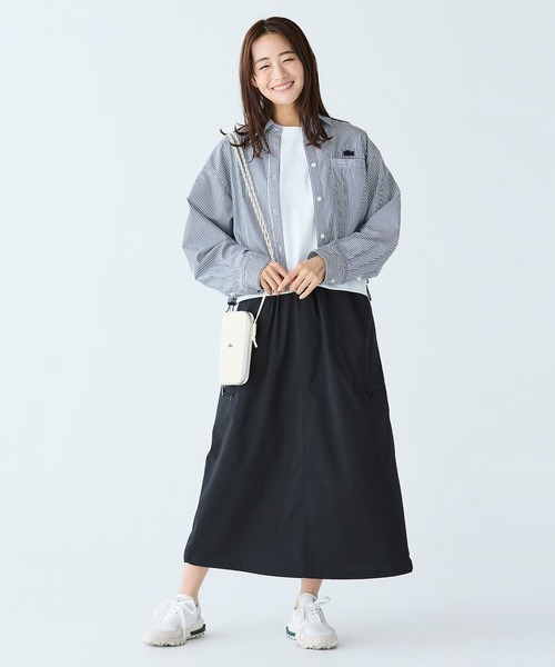 LACOSTE(ラコステ)の「ドローストリング入り バルーンスカート(スカート・レディース・ライトグレー/ブラック・36/38/40/34)」の16枚目の写真