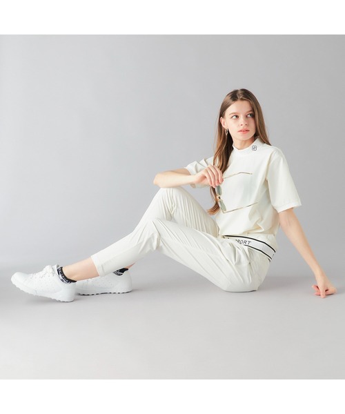 marie claire(マリ・クレール)の「marie claire GOLF/マリクレール ゴルフ ゴルフウェア 撥水 8WAYストレッチ 軽量 タック入り テーパードパンツ ロングパンツ(その他パンツ・レディース・ホワイト/ブラック・LL/M/L)」の1枚目の写真