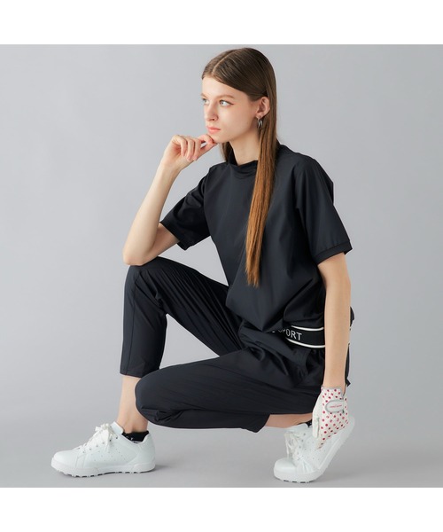 marie claire(マリ・クレール)の「marie claire GOLF/マリクレール ゴルフ ゴルフウェア 撥水 8WAYストレッチ 軽量 タック入り テーパードパンツ ロングパンツ(その他パンツ・レディース・ホワイト/ブラック・LL/M/L)」の2枚目の写真