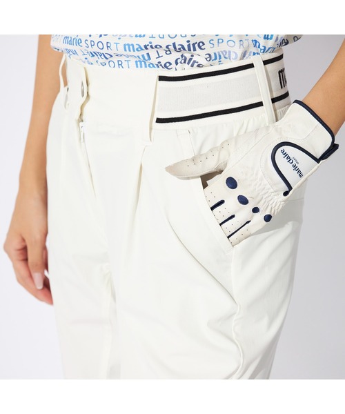 marie claire(マリ・クレール)の「marie claire GOLF/マリクレール ゴルフ ゴルフウェア 撥水 8WAYストレッチ 軽量 タック入り テーパードパンツ ロングパンツ(その他パンツ・レディース・ホワイト/ブラック・LL/M/L)」の7枚目の写真