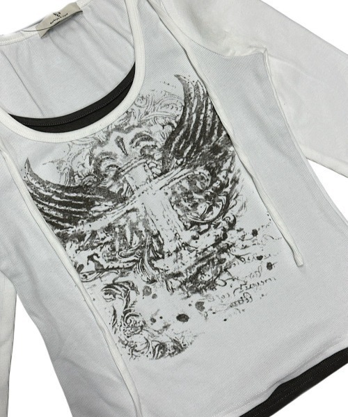 セール】【XU】tie set cross wing long sleeve tee（Tシャツ