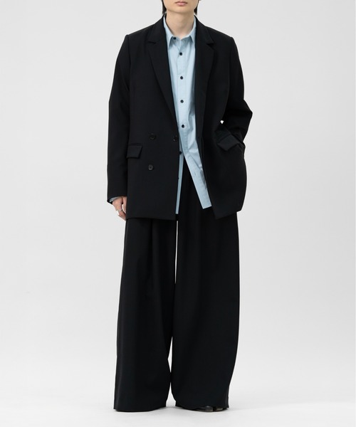 DOUBLE BREASTED FLY FRONT WOOL JACKET（テーラードジャケット