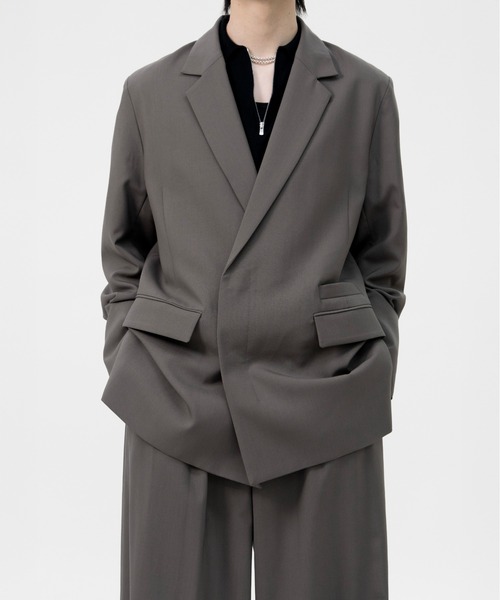 LAPIIS(ラピス)の「DOUBLE BREASTED FLY FRONT WOOL JACKET(テーラードジャケット・メンズ・ブラック/ブラウン系その他・MEDIUM/LARGE)」の7枚目の写真