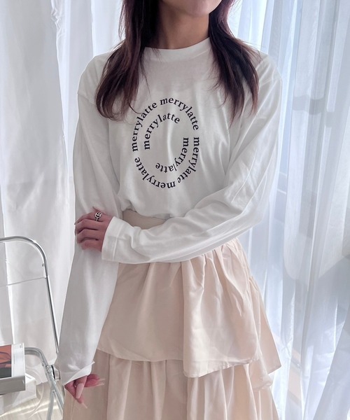 merrylatte(メリーラテ)の「ベーシックロゴロンT/長袖Tシャツ(Tシャツ/カットソー・レディース・B/A・MEDIUM)」の3枚目の写真