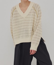 カラーミックスメッシュニット