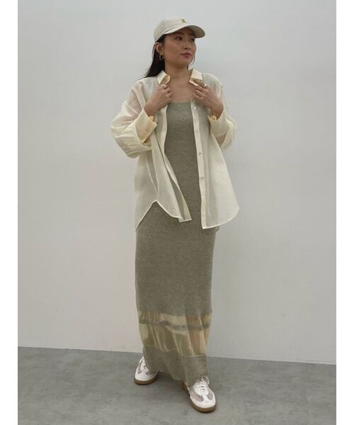 LAGUNAMOON(ラグナムーン)の「バックボタンワイドスリーブシャツ(シャツ/ブラウス・レディース・チャコールグレー/アイボリー・FREE)」の5枚目の写真