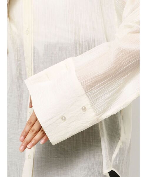 LAGUNAMOON(ラグナムーン)の「バックボタンワイドスリーブシャツ(シャツ/ブラウス・レディース・チャコールグレー/アイボリー・FREE)」の15枚目の写真