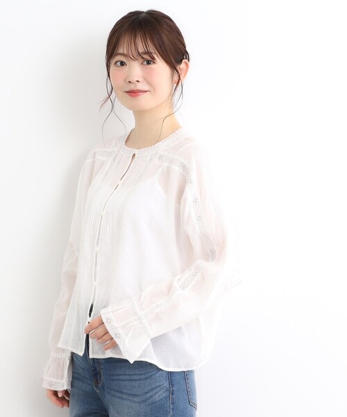 LAURA ASHLEY(ローラアシュレイ)の「【前後2WAY/羽織に使える】 リバーレースブラウス(シャツ/ブラウス・レディース・ブラック/オフホワイト・38)」の5枚目の写真