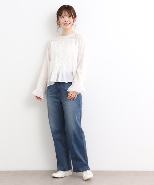 LAURA ASHLEY(ローラアシュレイ)の「【前後2WAY/羽織に使える】 リバーレースブラウス(シャツ/ブラウス・レディース・ブラック/オフホワイト・38)」の7枚目の写真