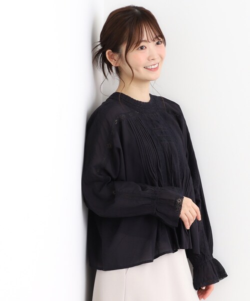 LAURA ASHLEY(ローラアシュレイ)の「【前後2WAY/羽織に使える】 リバーレースブラウス(シャツ/ブラウス・レディース・ブラック/オフホワイト・38)」の11枚目の写真