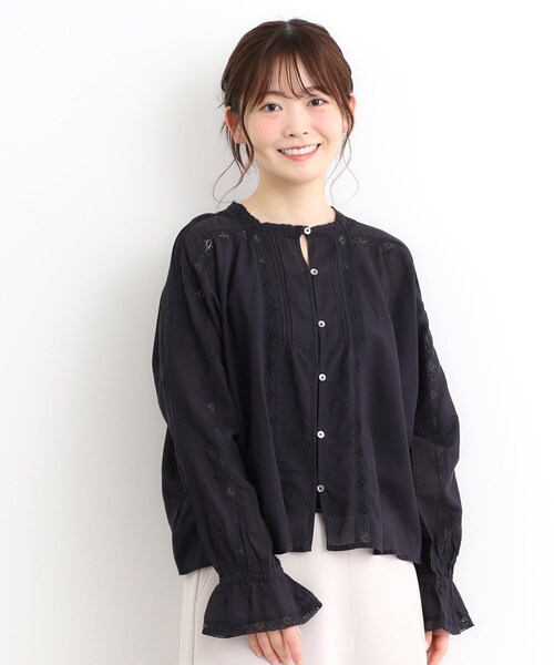 LAURA ASHLEY(ローラアシュレイ)の「【前後2WAY/羽織に使える】 リバーレースブラウス(シャツ/ブラウス・レディース・ブラック/オフホワイト・38)」の13枚目の写真