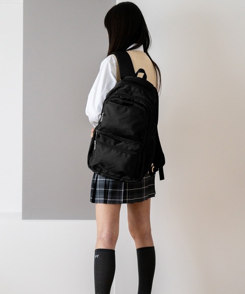 VitaFelice（ヴィータフェリーチェ）の「スクールナイロンバックパック 通学リュック 大容量 メンズライク リュック 学生バッグ 軽い スクバ（バックパック/リュック・レディース・ピンク/ミント/ブラック・FREE）」の22枚目の写真