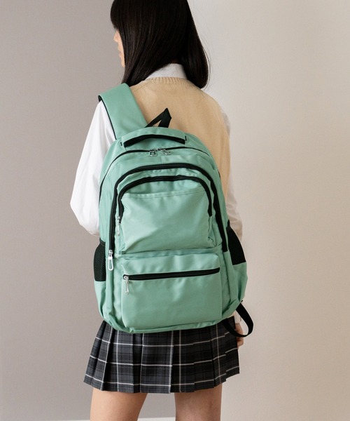 VitaFelice（ヴィータフェリーチェ）の「スクールナイロンバックパック 通学リュック 大容量 メンズライク リュック 学生バッグ 軽い スクバ（バックパック/リュック・レディース・ピンク/ミント/ブラック・FREE）」の21枚目の写真
