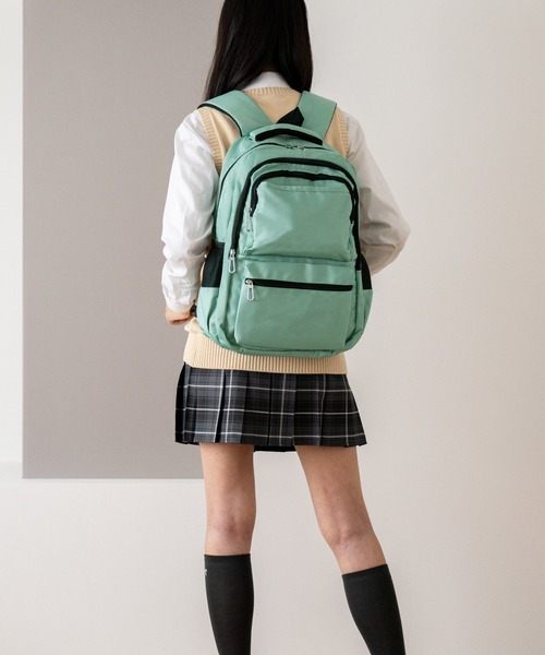 VitaFelice（ヴィータフェリーチェ）の「スクールナイロンバックパック 通学リュック 大容量 メンズライク リュック 学生バッグ 軽い スクバ（バックパック/リュック・レディース・ピンク/ミント/ブラック・FREE）」の18枚目の写真