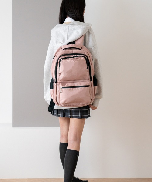 VitaFelice（ヴィータフェリーチェ）の「スクールナイロンバックパック 通学リュック 大容量 メンズライク リュック 学生バッグ 軽い スクバ（バックパック/リュック・レディース・ピンク/ミント/ブラック・FREE）」の16枚目の写真