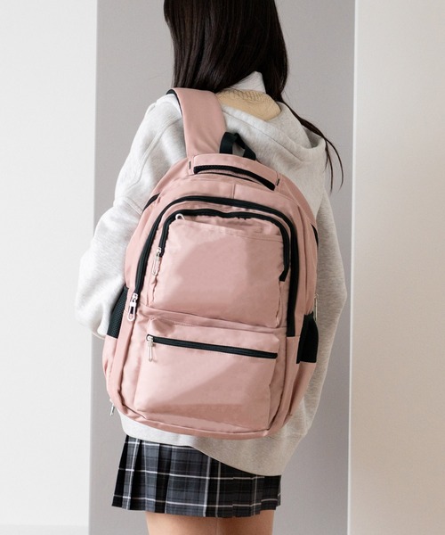 VitaFelice（ヴィータフェリーチェ）の「スクールナイロンバックパック 通学リュック 大容量 メンズライク リュック 学生バッグ 軽い スクバ（バックパック/リュック・レディース・ピンク/ミント/ブラック・FREE）」の14枚目の写真