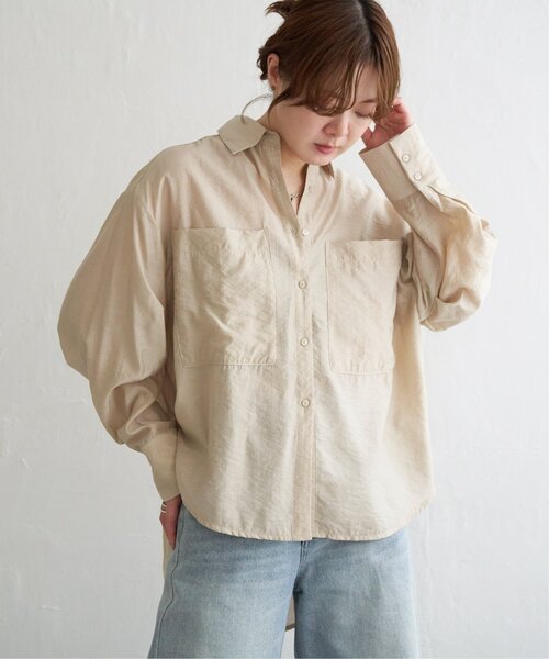 notch.(ノッチ)の「ワイドビッグシャツ(シャツ/ブラウス・レディース・オフホワイト/ブラウン/ベージュ・M)」の5枚目の写真