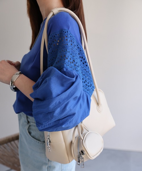 sakishimatokyo（サキシマトーキョー）の「ミニバッグ付きスクエアショルダーバッグ（ショルダーバッグ・レディース・オフホワイト/ブラック/ブラウン/キャメル・FREE）」の16枚目の写真