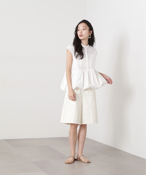 N.（N. Natural Beauty Basic）（エヌエヌナチュラルビューティーベーシック）の「バルーンペプラムブラウス（シャツ/ブラウス・レディース・ネイビー/オフホワイト/ブルー・MEDIUM）」の11枚目の写真