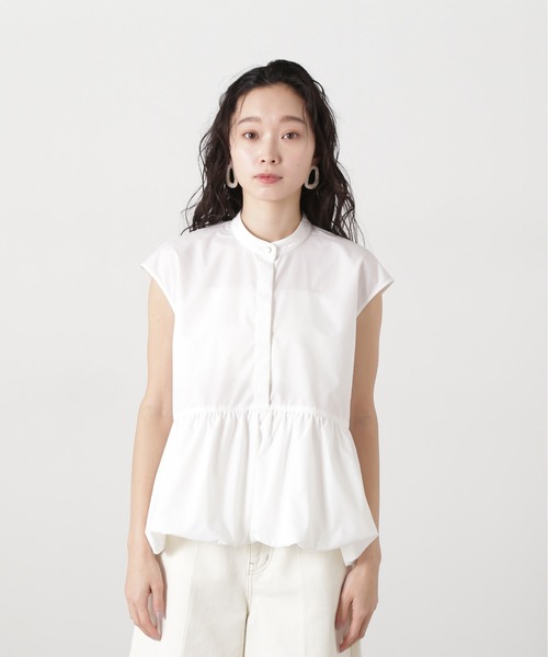 N.（N. Natural Beauty Basic）（エヌエヌナチュラルビューティーベーシック）の「バルーンペプラムブラウス（シャツ/ブラウス・レディース・ネイビー/オフホワイト/ブルー・MEDIUM）」の13枚目の写真