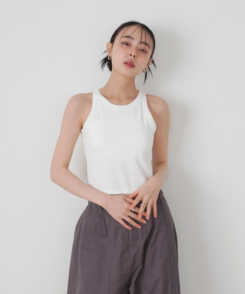 セール】カップ付きアメスリクロップドタンク（タンクトップ