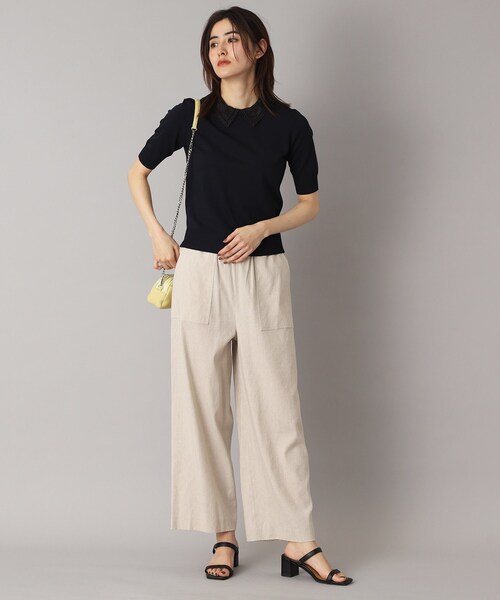 DRESSTERIOR（ドレステリア）の「【洗える／2WAY】エンブロイダリーカラーニット（ニット/セーター・レディース・サックスブルー/ホワイト/ベージュ/ネイビー・38/36/34）」の19枚目の写真