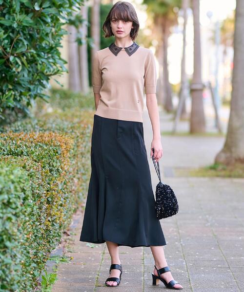 DRESSTERIOR（ドレステリア）の「【洗える／2WAY】エンブロイダリーカラーニット（ニット/セーター・レディース・サックスブルー/ホワイト/ベージュ/ネイビー・38/36/34）」の21枚目の写真