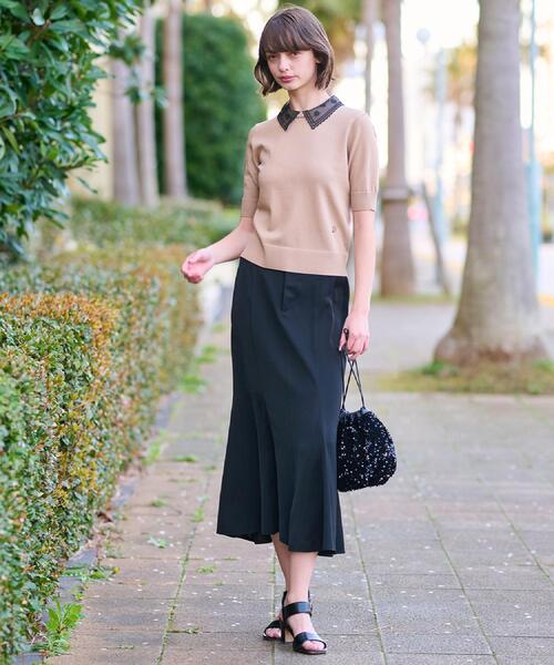 DRESSTERIOR（ドレステリア）の「【洗える／2WAY】エンブロイダリーカラーニット（ニット/セーター・レディース・サックスブルー/ホワイト/ベージュ/ネイビー・38/36/34）」の22枚目の写真