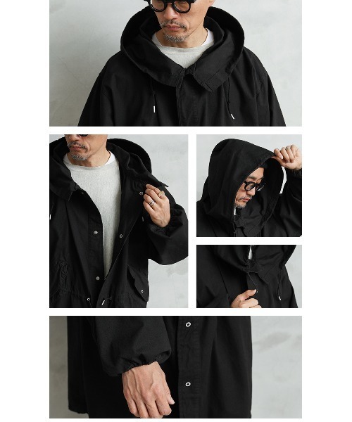 MILITARY（ミリタリー）の「実物 新品 デッドストック 米軍 リメイク スノーカモ モッズコート コットン100% ポケット付き BLACK DYED（モッズコート・メンズ・ブラック・MEDIUM）」の12枚目の写真