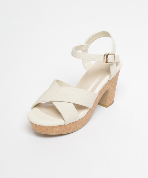 Honeys（ハニーズ）の「クロスヒールサンダル（サンダル・レディース・ベージュ/アイボリー/ブラック・L/LL/M/S）」の11枚目の写真