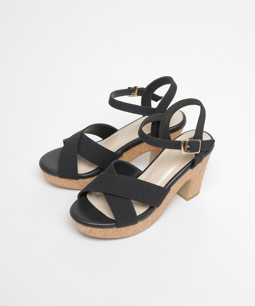 Honeys（ハニーズ）の「クロスヒールサンダル（サンダル・レディース・ベージュ/アイボリー/ブラック・L/LL/M/S）」の13枚目の写真